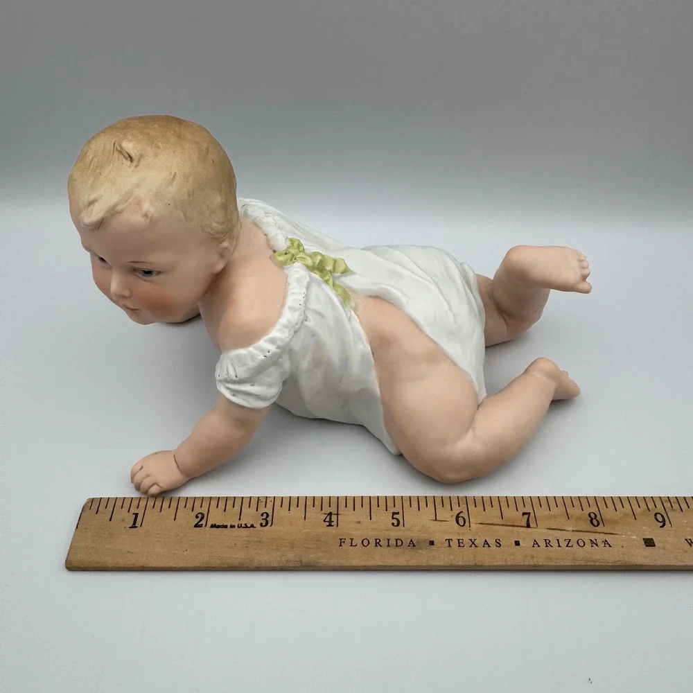 Vintage Gerbruder Heubach Porcelain Bisque Baby Dolls Set German Figurines 1900s